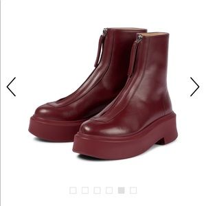 BRAND NEW The Row Zipped Boots in Cherry Red